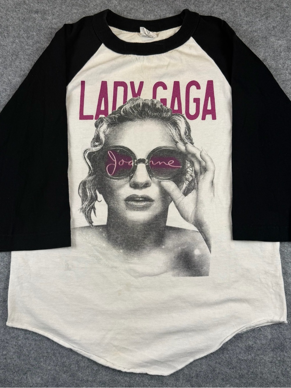 Lady Gaga Joanne World Tour Raglan Baseball Shirt Pink White Small – Flawed